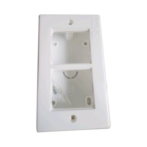 White Rectangular PVC Electrical Switch Box - 200x150mm , High-Durability for Industrial Use, Built-in Fuse, Easy Installation