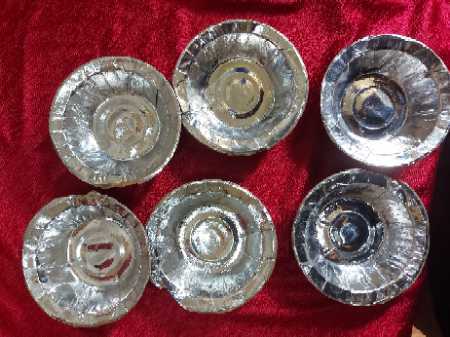 6 Inches Silver Coated Disposable Dona Paper Bowls for Events and Parties