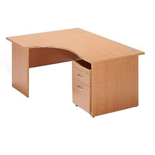 Machine Made Brown Color Wooden Corner Office Table With L Shape With  Storage Racks at Best Price in Hyderabad | Supreme Spaces
