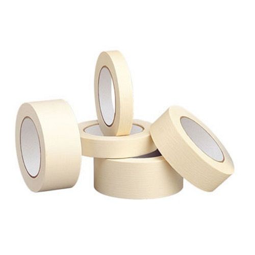 Cream White 2X20 Meter Long Solven Resistant Single Sided Masking Tape Roll Width: Up 80 Millimeter (Mm)