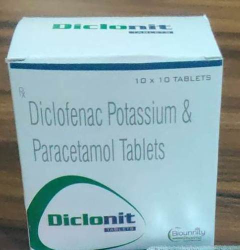 Diclofenac Potassium And Paracetamol Tablets, (10X10 Tablets Pack) Suitable For: Aged Person