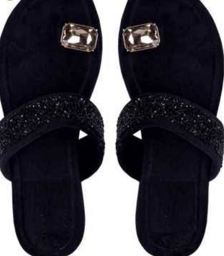 Plastic Ladies Black Color Comfortable To Wear And Skin Friendly Stylish Fancy Slippers