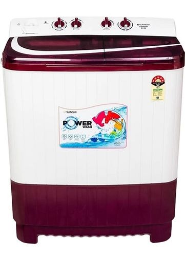 Less Power Consumption White And Dark Maroon Semi Automatic Domestic Washing Machine Capacity: 7Kg Kg/Hr