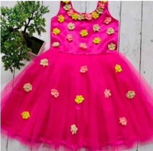 Party Wear Baby Frock  Golden  2  3 Years 