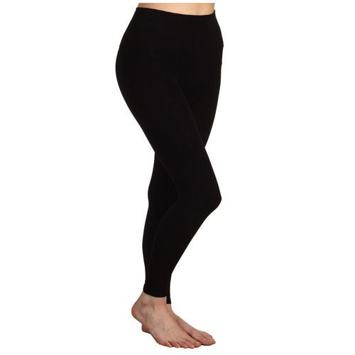 Indian Plain Dyed Black Color Pure Cotton Ladies Leggings For Casual And Regular Wear