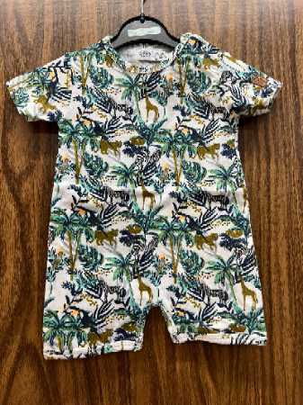 Multicolor Short Sleeves Animal Print Hosiery Baby Rompers For 0-18 Months Old