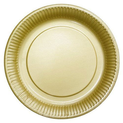 1.2mm Golden Plain Round Disposable Paper Plate Used For Outdoor Gatherings, Camping Trips, And Other Events