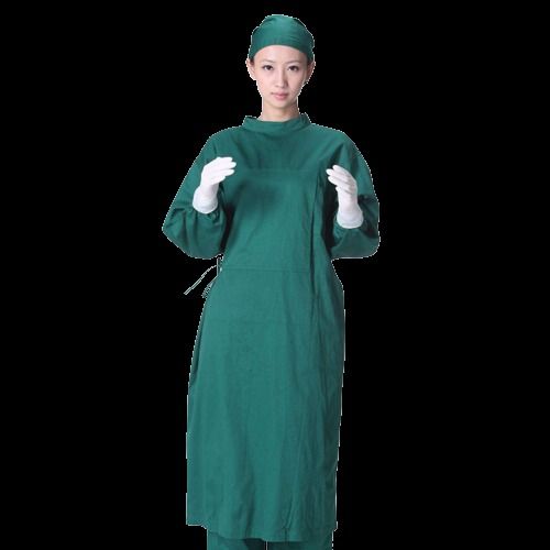 100 Percent Cotton Eco Friendly Plain Green Medical Disposable Surgical Gown For Ladies