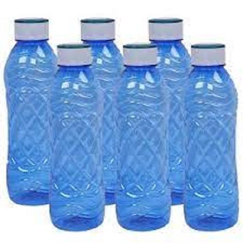 Blue Color Round Shape Hard Plastic Fridge Water Bottle (6 Pieces Set) 1000 Ml
