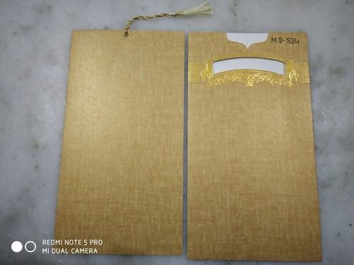 Brown And Golden Color Designer Wedding Cards For Invitation, Size 6x10 Inch