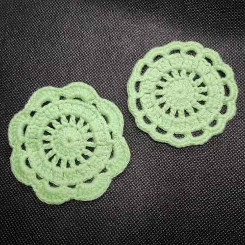 Green Cotton Knitting Applique for Bags and Clothes