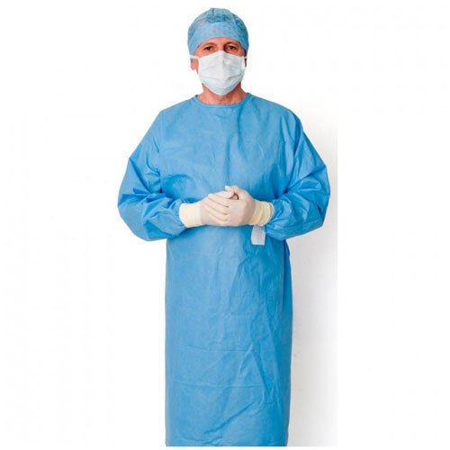 100% Cotton Lightweight Soft Plain Light Blue Medical Non Woven Surgical Gown