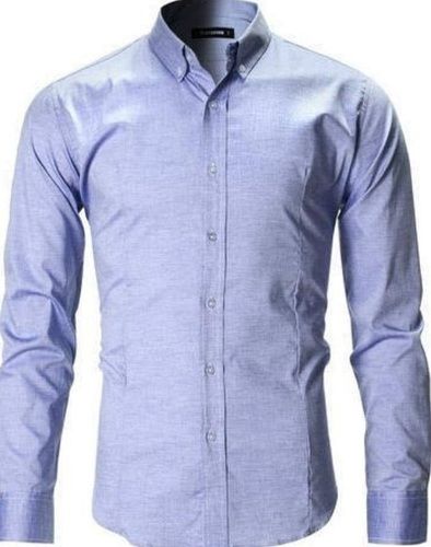 Mens Casual Wear Regular Fit Full Sleeves Gray Plain Pure Cotton Shirt Collar Style: Classic