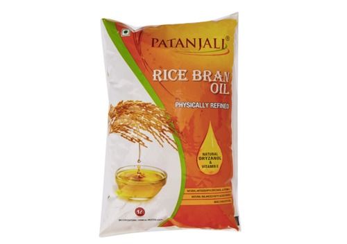 Organic Patanjali Rice Bran Edible Cooking Oil, Helps Keeps Heart Healthy, 1 Ltr