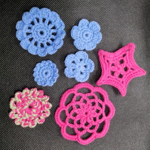 Red Blue Pure Cotton Knitting Applique