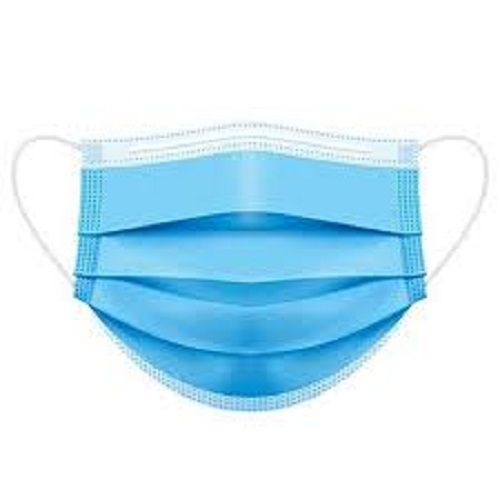 Blue Color Disposable Masks, Disposable Breathable 3 Ply Mask, With Elastic Earloops