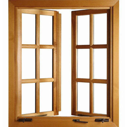 Durable Waterproof Residential UPVC Wooden Window With 5-6mm Thickness