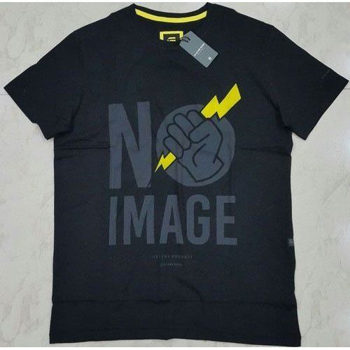 Cotton Fashion Black Color Half Sleeve Mens T Shirts