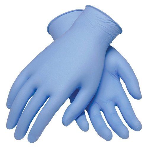 Blue Highly Durable And Fine Finish Medical Examination Gloves