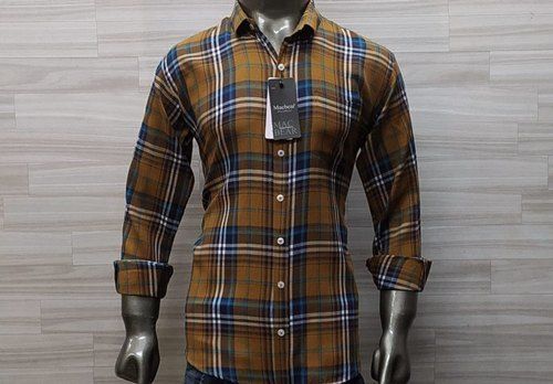 Mens Casual Regular Fit Full Sleeves Multicolored Checked Cotton Shirt Age Group: Adults