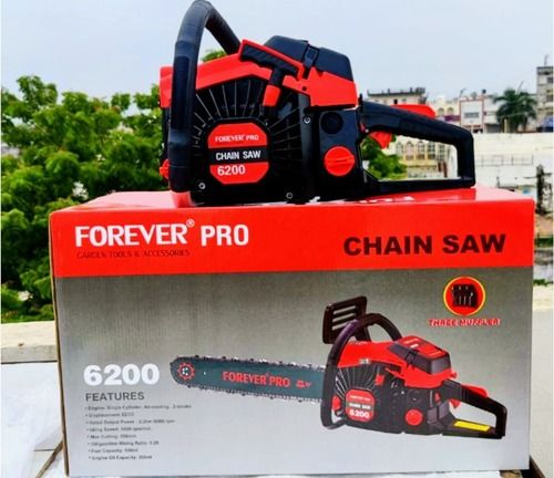 High Speed Steel Petrol Driven 62 Cc Forever Pro Chain Saw With 22' Bar Length, 6-7 Kg Weight, 650Ml Fuel Capacity