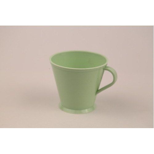 Cylinder Plain Green Color Plastic Coffee Mugs With Scratch Resistance Plastic