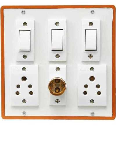 Pvc Extension Switch Board With Three Switches With Two Sockets And 1 Bulb Holder