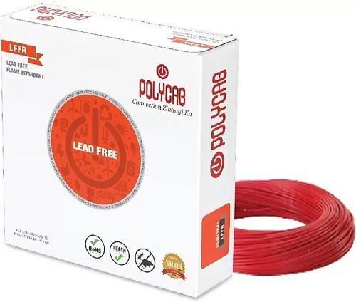 Red Polycab PVC Insulated Single Core Flexible Copper Wires And Cables For Domestic