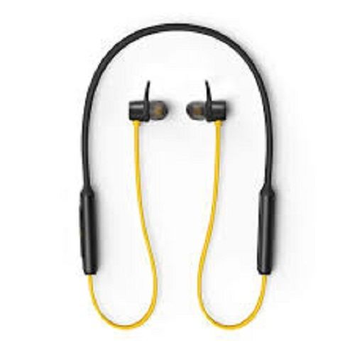 Black Yellow Qocxrrin Magnetic Sport Wireless Bluetooth Headset Made With Plastic And Rubber Battery Backup: 6 Hours