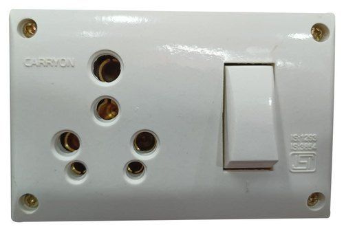 Carryon White Electric Switch Socket Combined With Junction Box For Home And Office Body Material: Ceramic