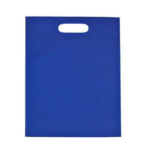  शॉपिंग के उपयोग के लिए गहरे नीले रंग का प्लेन डाइड नॉन वोवन डी कट कैरी बैग 