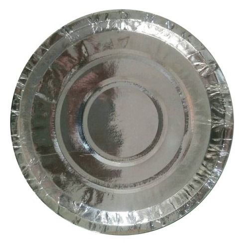 Eco Friendly 14 Inch Plain Silver Foil Disposable Paper Plates for Party & Event Supply