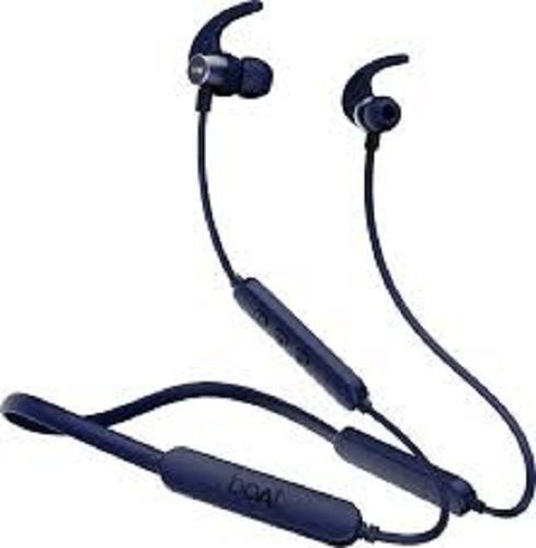 Navy Blue Magnetic Sport Wireless Bluetooth Headset Made With Plastic And Rubber Battery Backup: 6 Hours