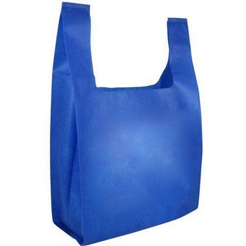 Plain Dyed Navy Blue Color U Cut Non Woven Carry Bags For Shopping Use