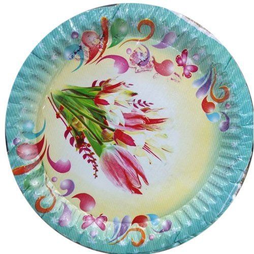 Printed Designer Round Disposable Paper Plate For Party & Event Supply