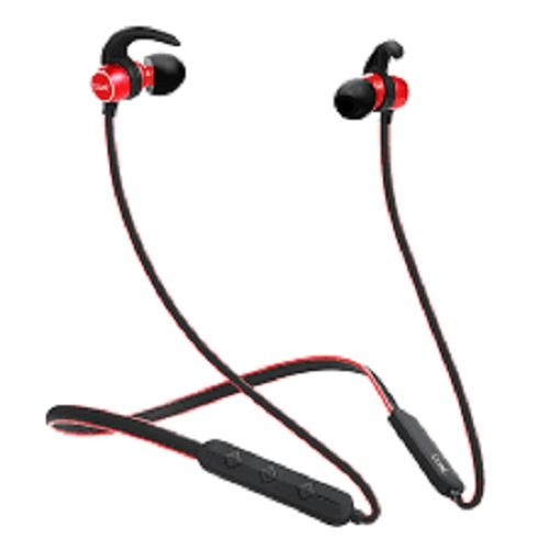 Red And Black Magnetic Sport Bluetooth Headset Made With Plastic And Rubber Battery Backup: 6 Hours