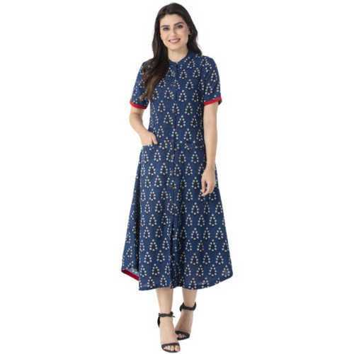 Various Stitched Type 3/4Th Sleeve Cotton Printed Kurti In Embroidered And Printed Pattern