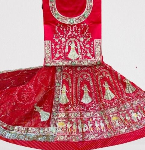 Row Silk Embroidered Bridal Lehenga Choli, Size: Free Size, Handwork at Rs  40000 in Ahmedabad