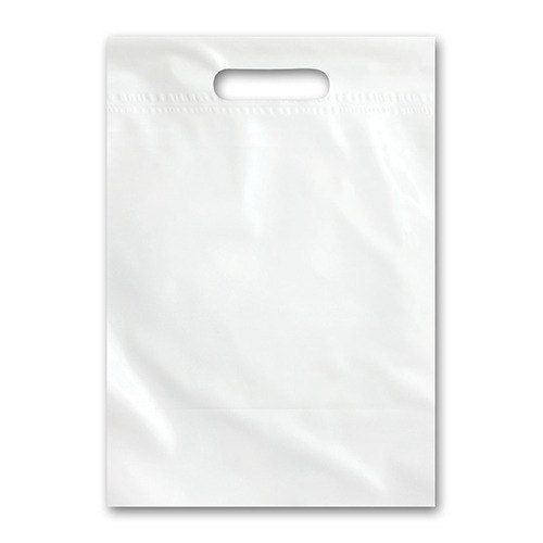  दैनिक खरीदारी के उपयोग के लिए सफेद रंग का सादा रंग का डी कट गैर बुना हुआ बैग 