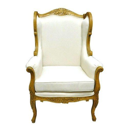 White Color Wooden Royal Beautiful Chair With Arm Rest Supports Design: Frame