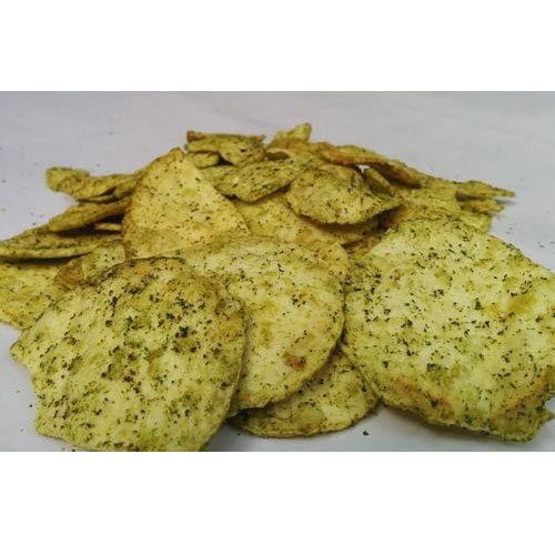A Grade 100% Pure Crispy and Crunchy Mint Flavour Round Masala Chips
