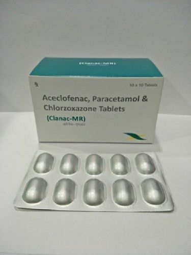 Aceclofenac Paracetamol And Chlorzoxazone Tablets, 10x10 Tablet Pack