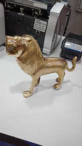 Easy To Clean Golden Color High Design Autofy Brass Roaring Lion Statue Decal For All Bikes