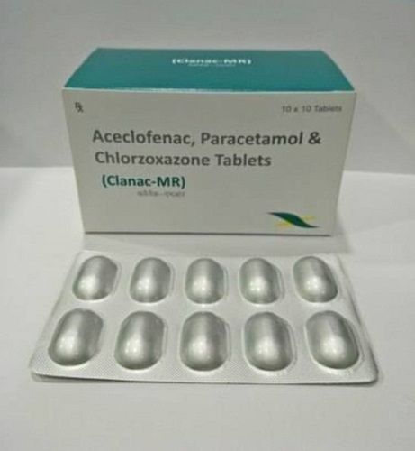 Aceclofenac Paracetamol Chlorzoxazone Clanac Mr 10 Tablets (10X10 Tablets) Age Group: Adult