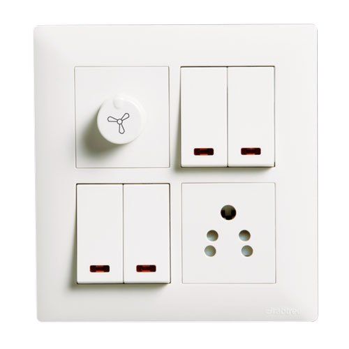 White Plastic Extension Board Multi Outlet Electrical Switch Board With Single Socket