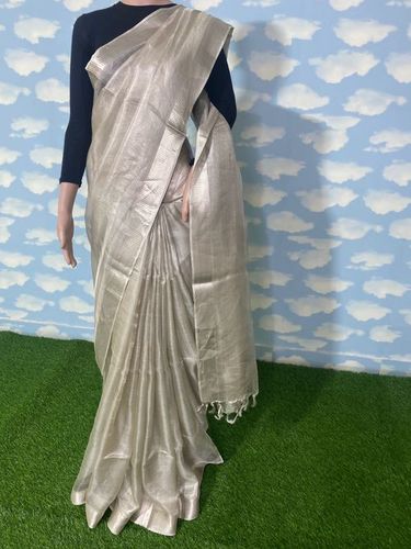 Buy Metallic Grey Embroidered Tissue Saree by ANDAAZ BY JYOTI DHAWAN at  Ogaan Online Shopping Site