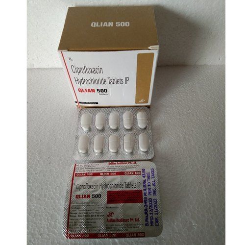  बैक्टीरियल संक्रमण त्वचा और मूत्र पथ के संक्रमण के इलाज के लिए Qlian Ciprofloxacin हाइड्रोक्लोराइड टैबलेट 500 मिलीग्राम 