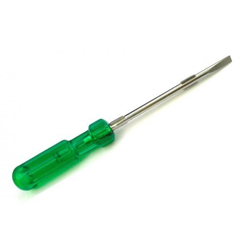 Taparia Flat Screw Drivers 912 - Steel Material, Flat Head Style, Green and Silver Color | Plastic Handle, Ideal for Household and Electrical Use
