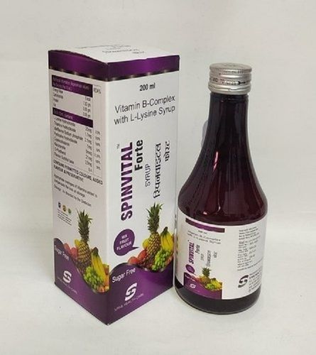 Vitamin B Complex With L-Lysine Spinvital Forte Syrup 200Ml Pack Dosage Form: Liquid