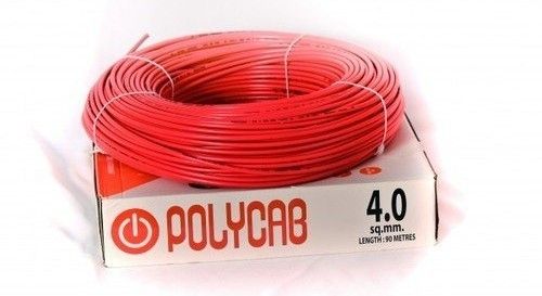 180 Meter, 1100 Volt, 12 Amp, Red Color Heat Resistant Polycab Wire For Industrial